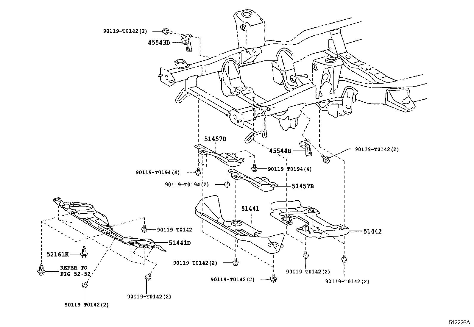 45543-0K020 PROTECTOR, STEERING RACK BOOT, RH product image