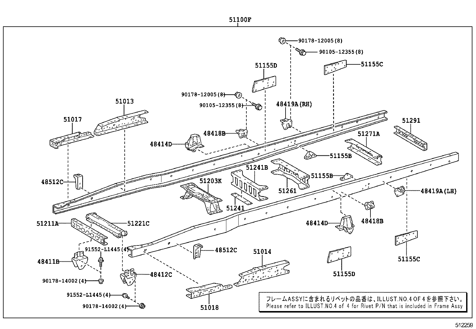 51001-3VS22 FRAME SUB-ASSY product image