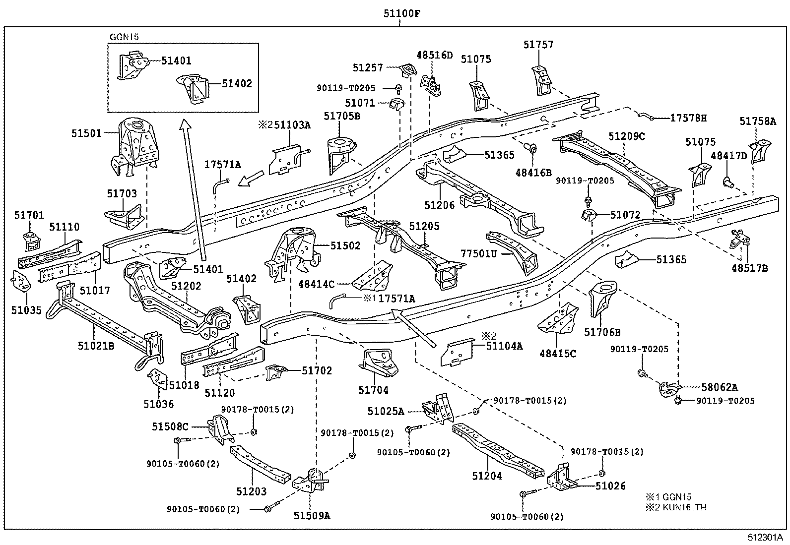 51001-0KF80 FRAME SUB-ASSY product image