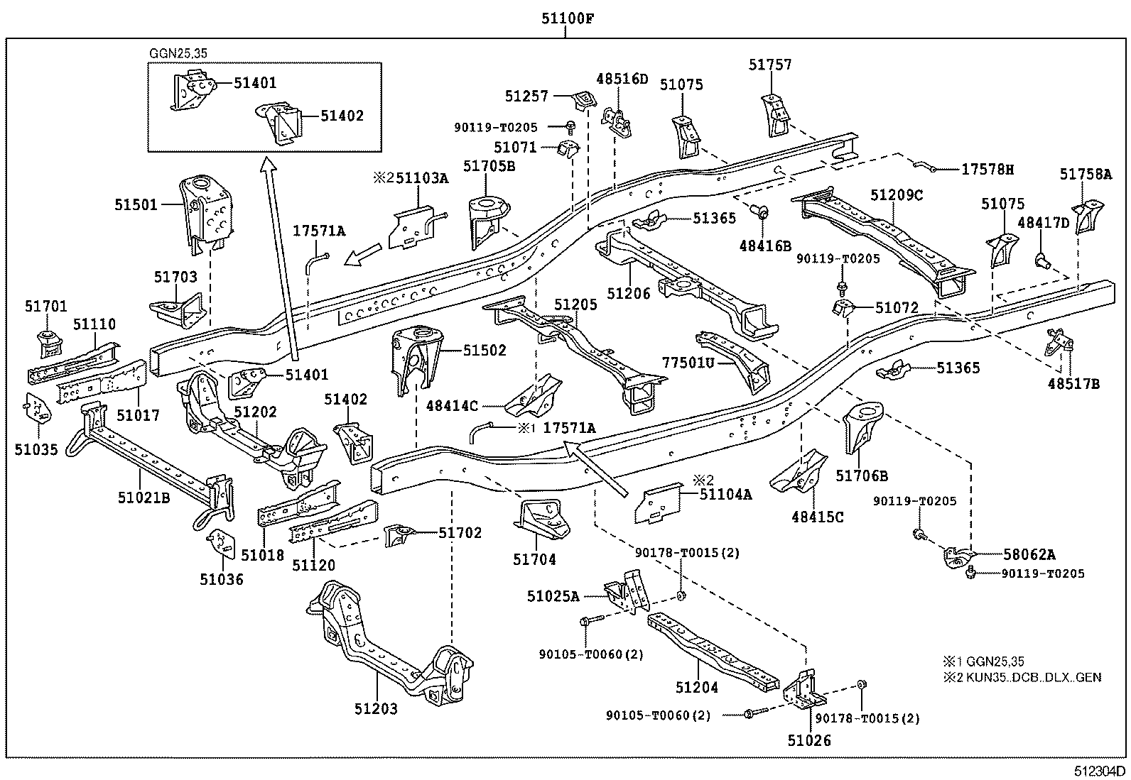 51001-0KF80 FRAME SUB-ASSY product image