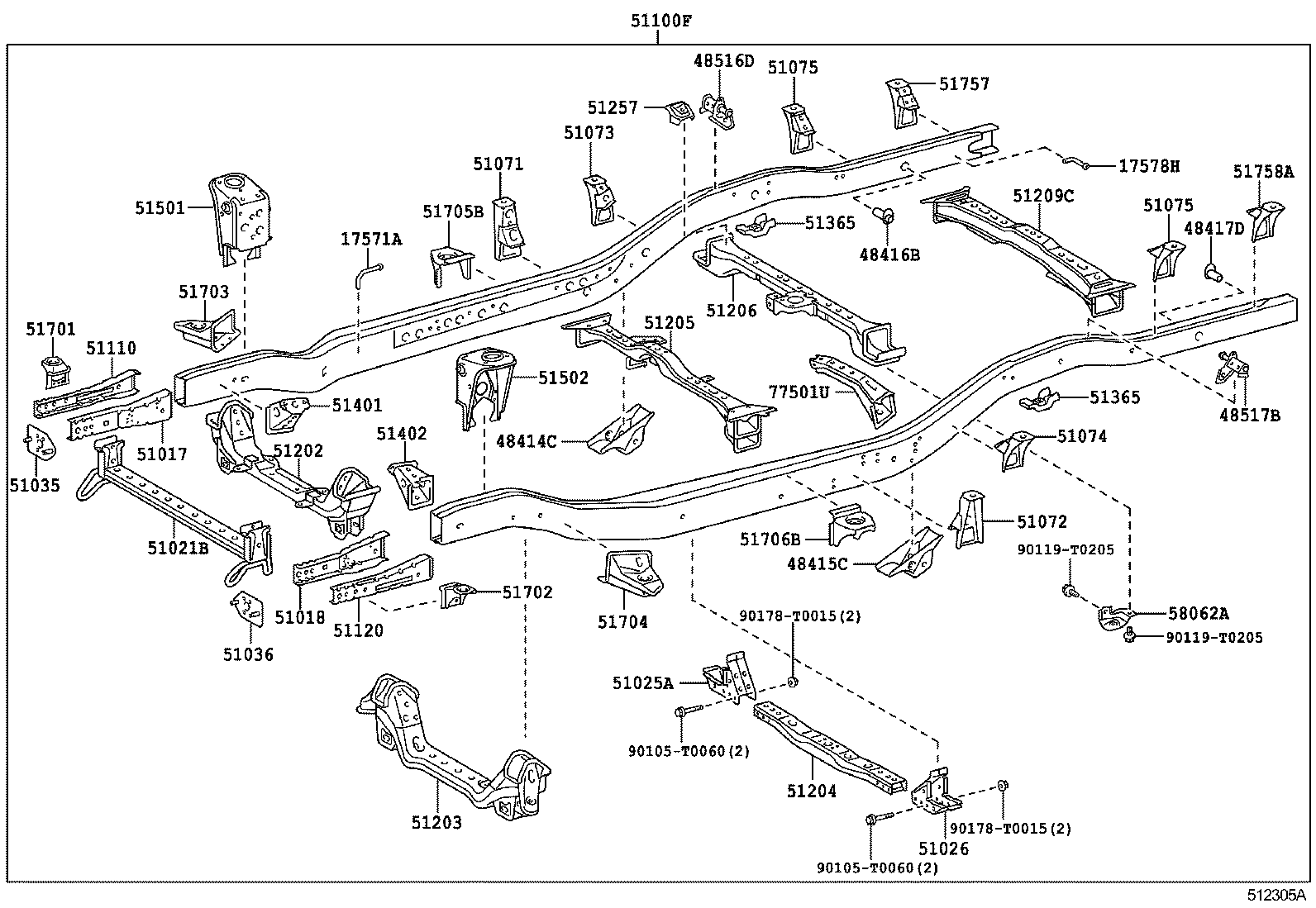 51001-0KF80 FRAME SUB-ASSY product image