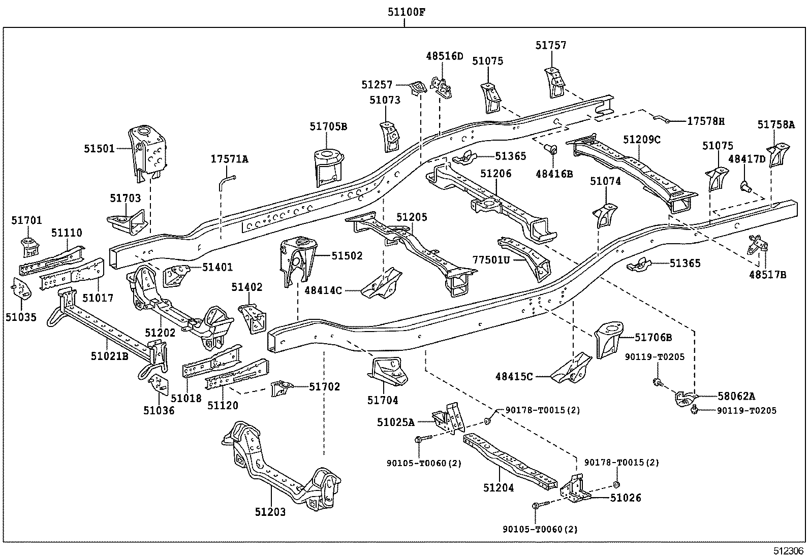 51001-0KF80 FRAME SUB-ASSY product image