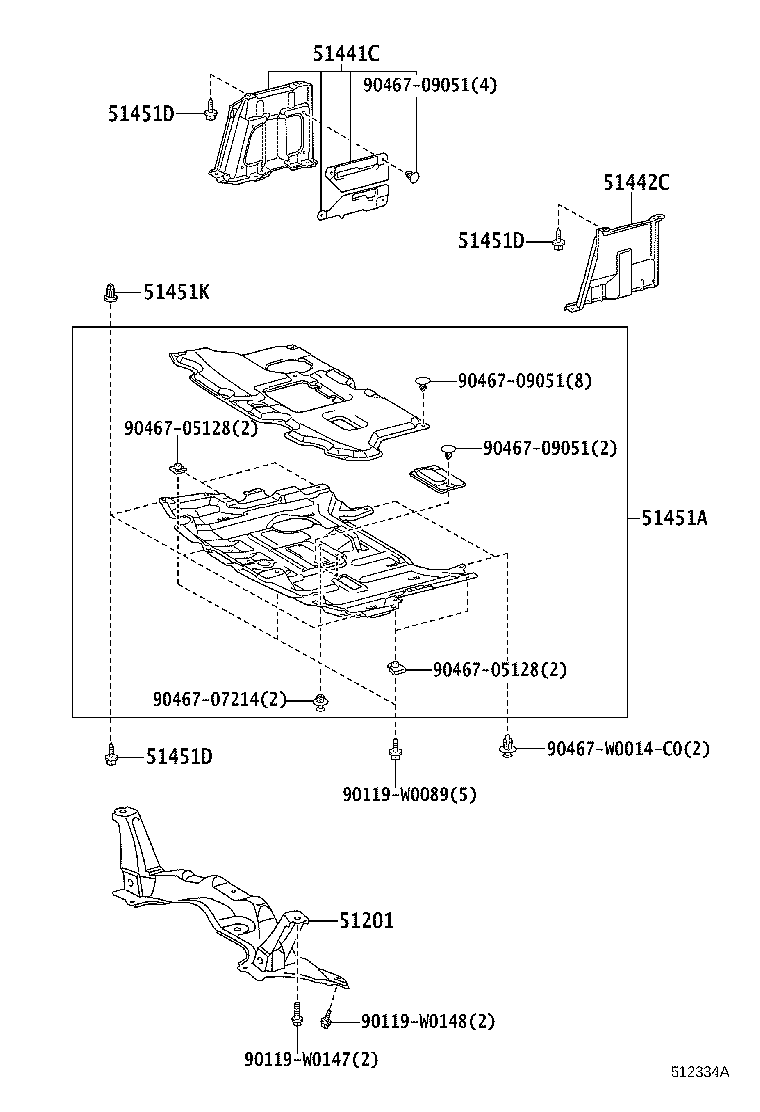 51441-0D220 COVER, ENGINE UNDER, RH product image