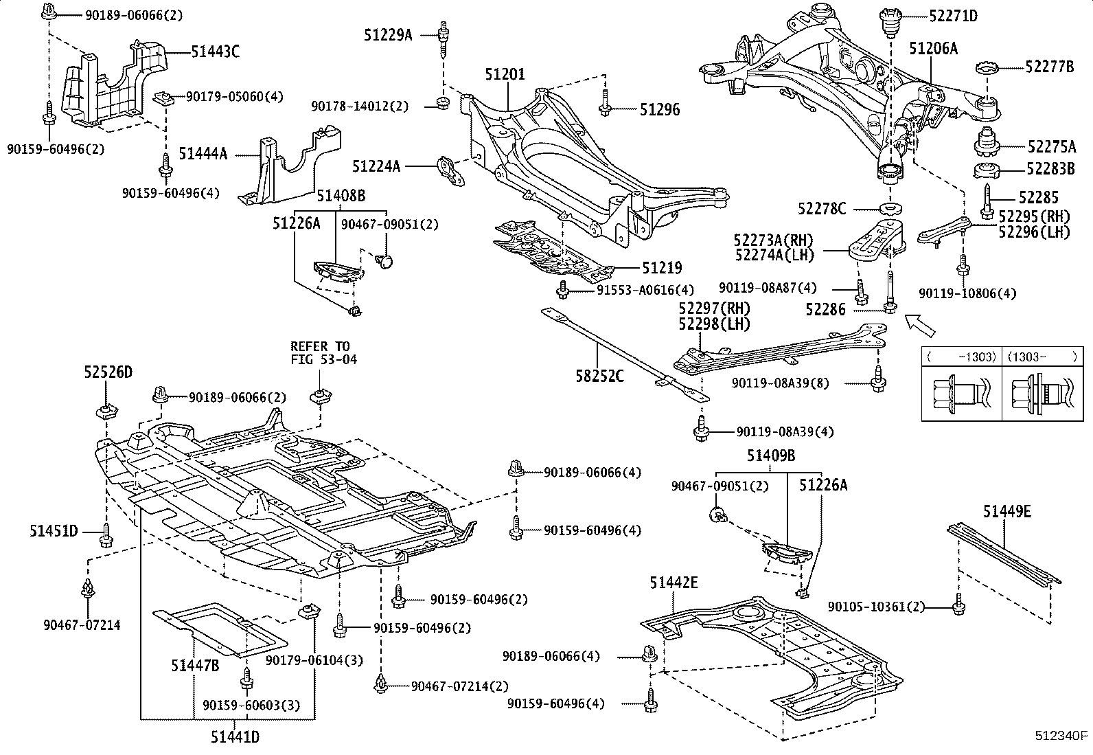 51206-30101 MEMBER SUB-ASSY, REAR SUSPENSION product image