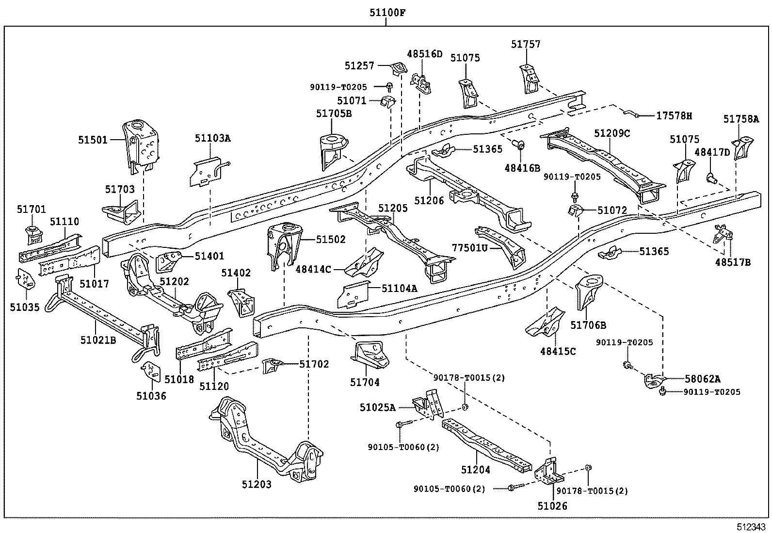 51001-0KF80 FRAME SUB-ASSY product image