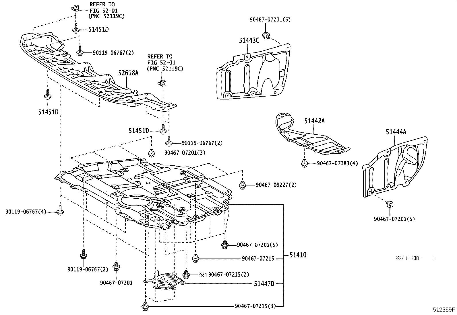 51410-76012 COVER ASSY, ENGINE UNDER, NO.1 product image