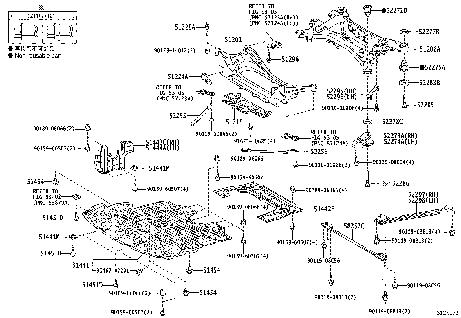 51206-30160 MEMBER SUB-ASSY, REAR SUSPENSION product image