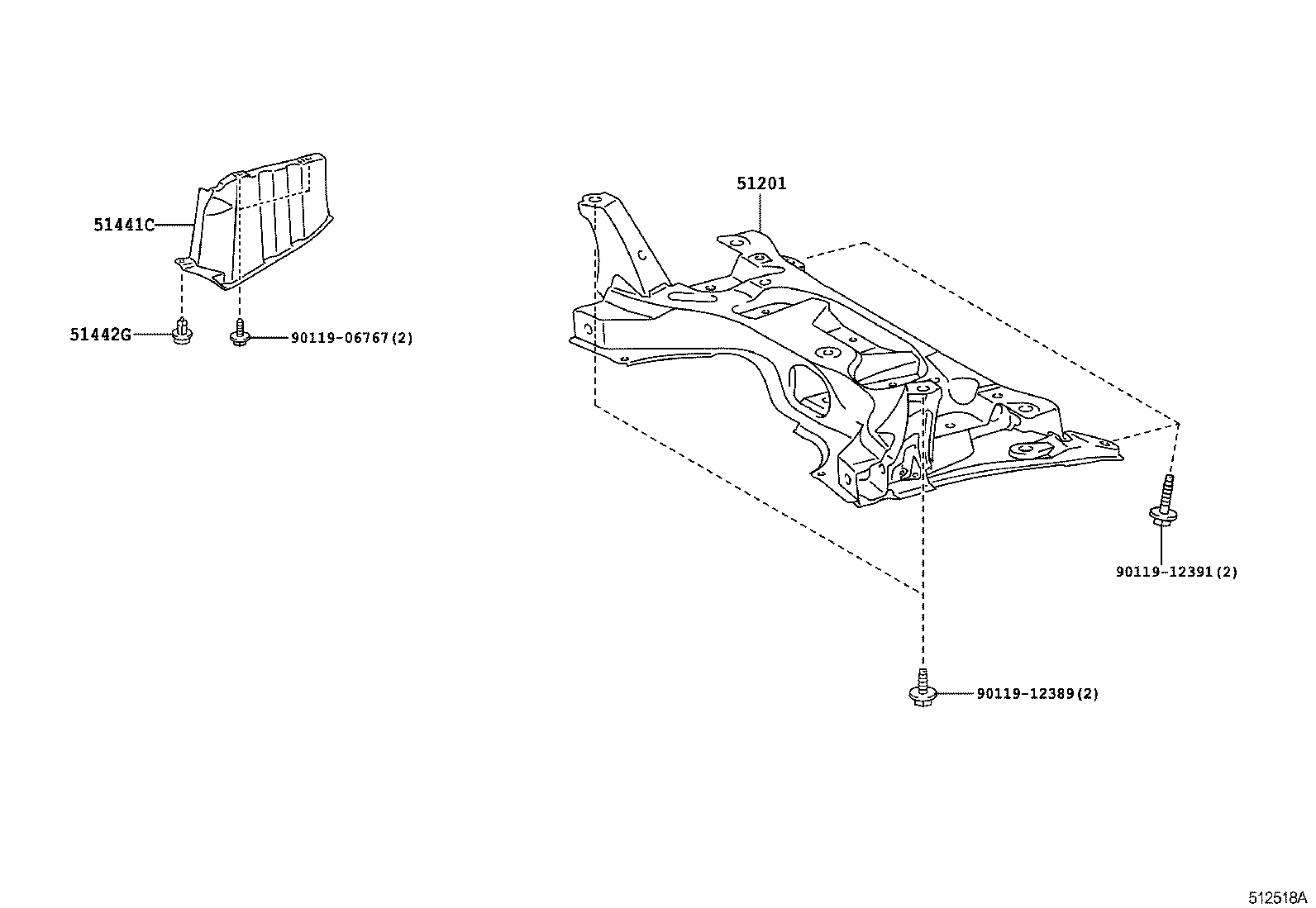 51441-0D340 COVER, ENGINE UNDER, RH product image