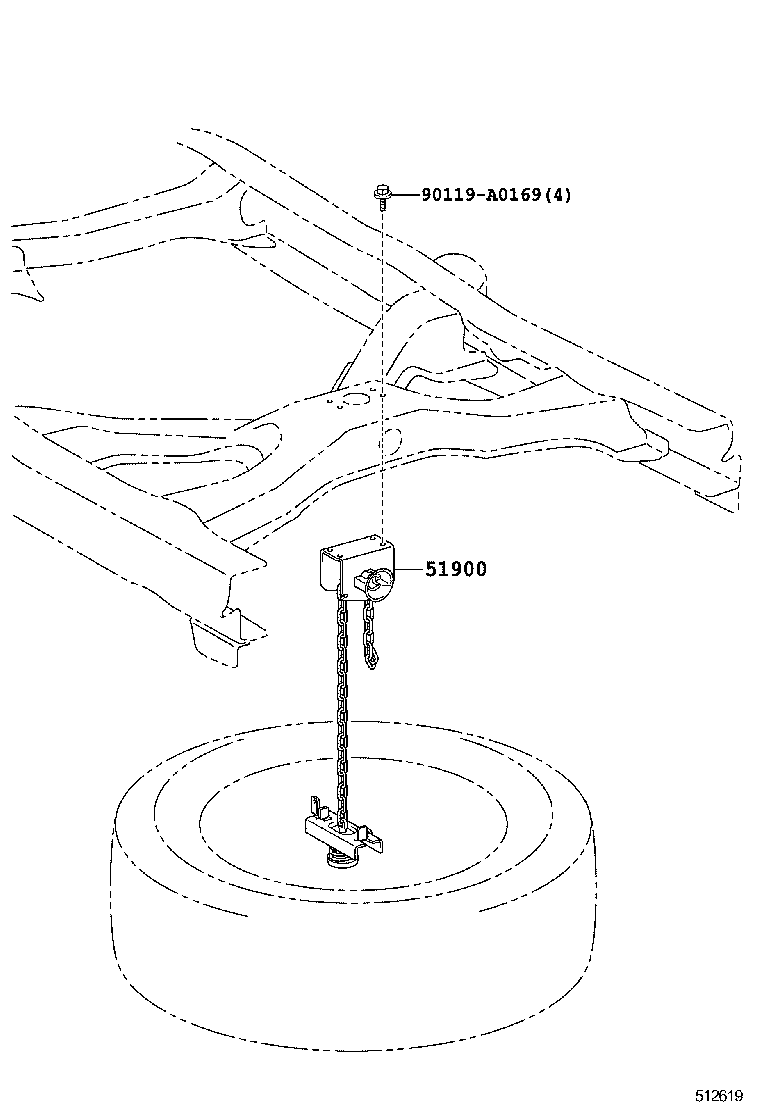 51900-0C031 CARRIER ASSY, SPARE WHEEL product image