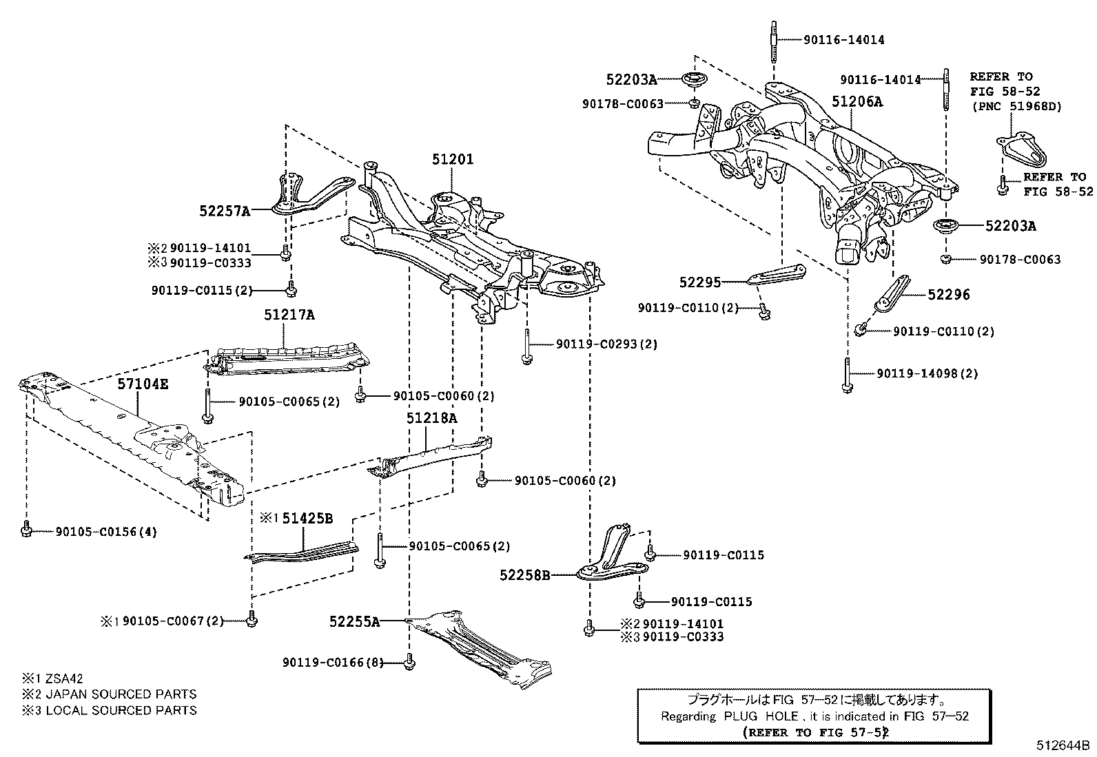 51206-0R043 MEMBER SUB-ASSY, REAR SUSPENSION product image