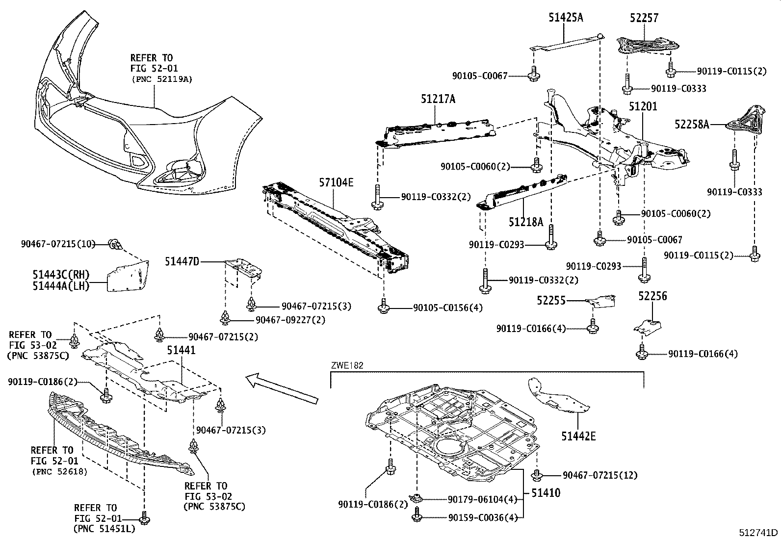 51107-02050 REINFORCEMENT, FRONT SUSPENSION MEMBER, RH product image