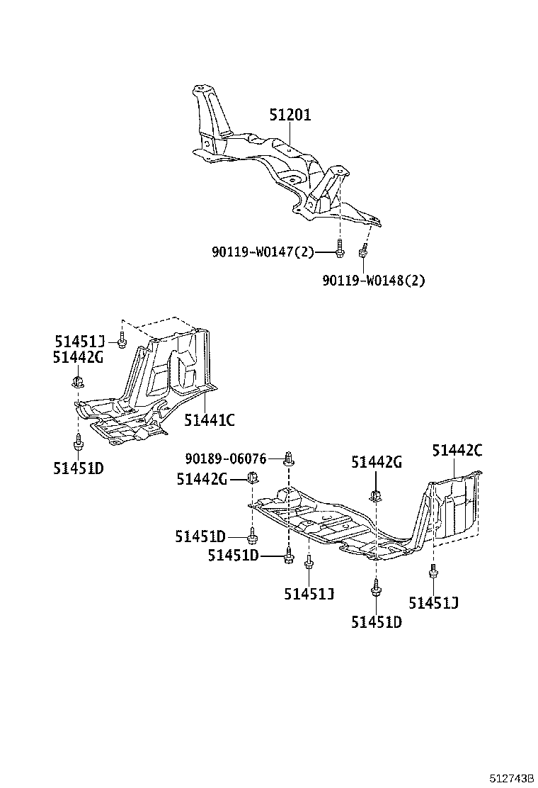 51441-0D231 COVER, ENGINE UNDER, RH product image