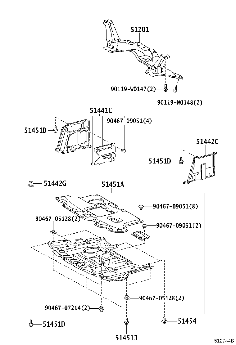 51441-0D231 COVER, ENGINE UNDER, RH product image