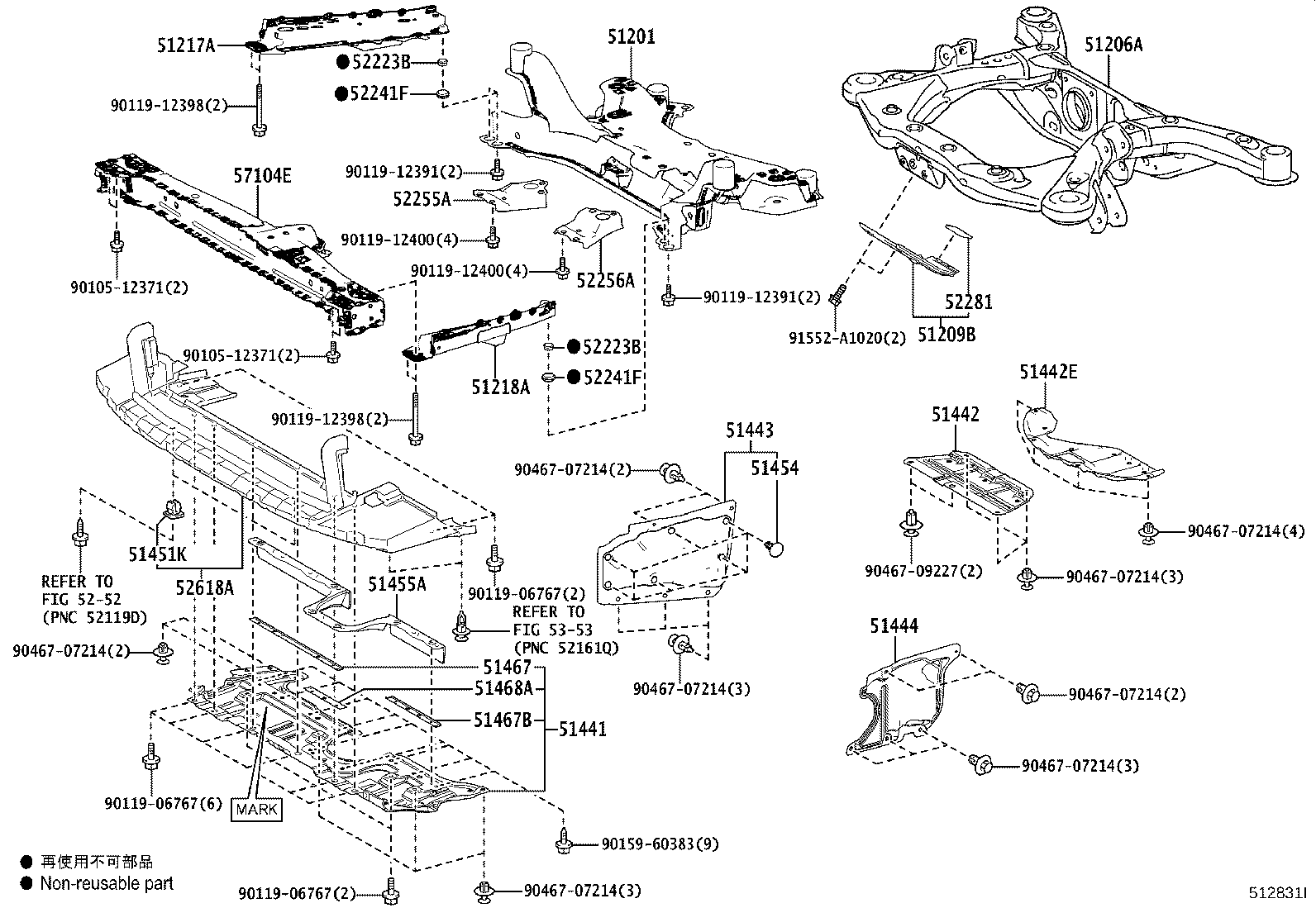 51206-58020 MEMBER SUB-ASSY, REAR SUSPENSION product image