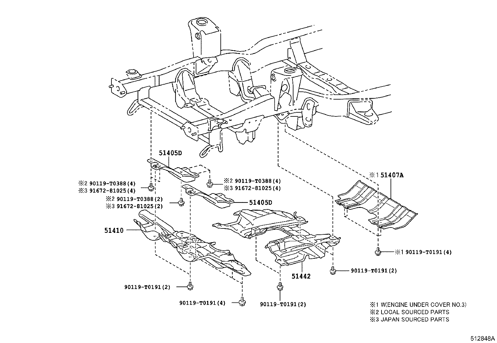 51441-KK030 COVER ASSY, ENGINE UNDER, NO.1 product image
