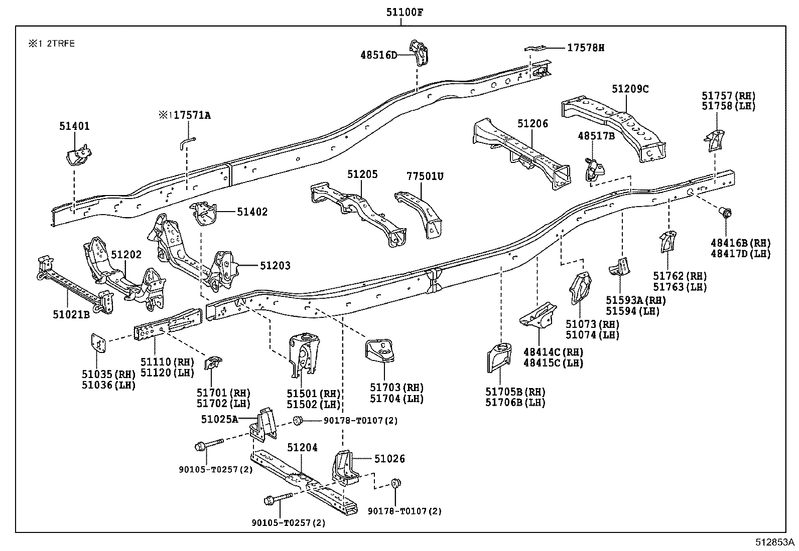 48404-KK030 BRACKET, SPRING, NO.3 RH product image