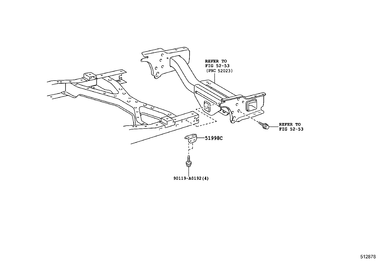 51035-04010 PLATE SUB-ASSY, FRAME SIDE RAIL, RH product image