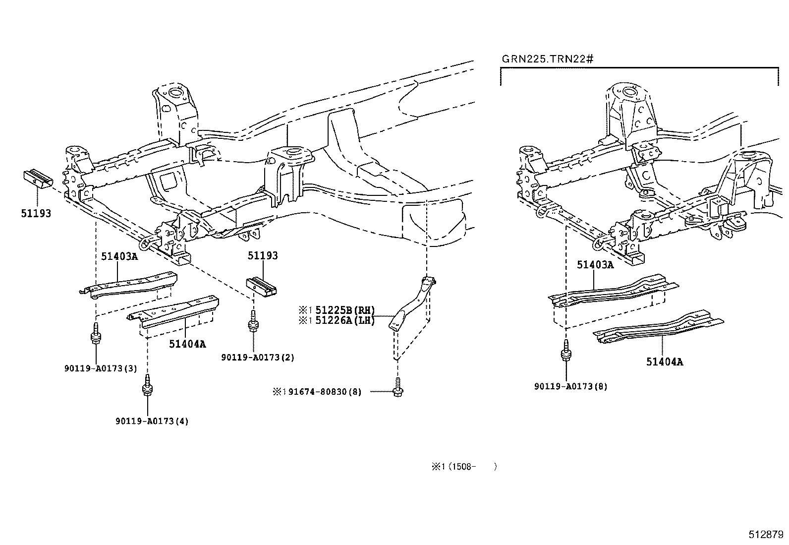 51035-04010 PLATE SUB-ASSY, FRAME SIDE RAIL, RH product image