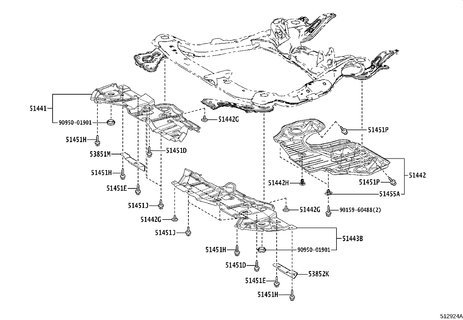 51035-48040 PLATE SUB-ASSY, FRAME SIDE RAIL, RH product image