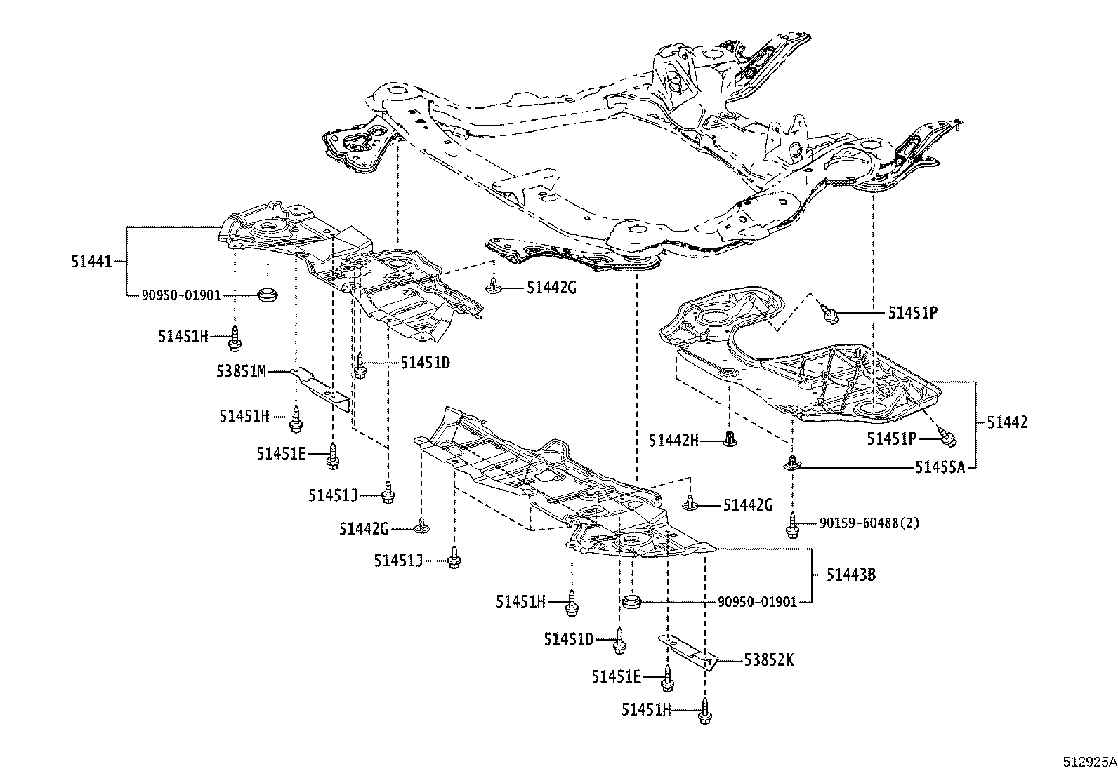 51035-48040 PLATE SUB-ASSY, FRAME SIDE RAIL, RH product image