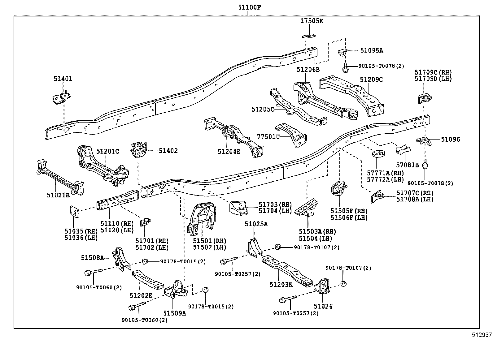 51021-KK020 CROSSMEMBER SUB-ASSY, FRAME AUXILIARY product image