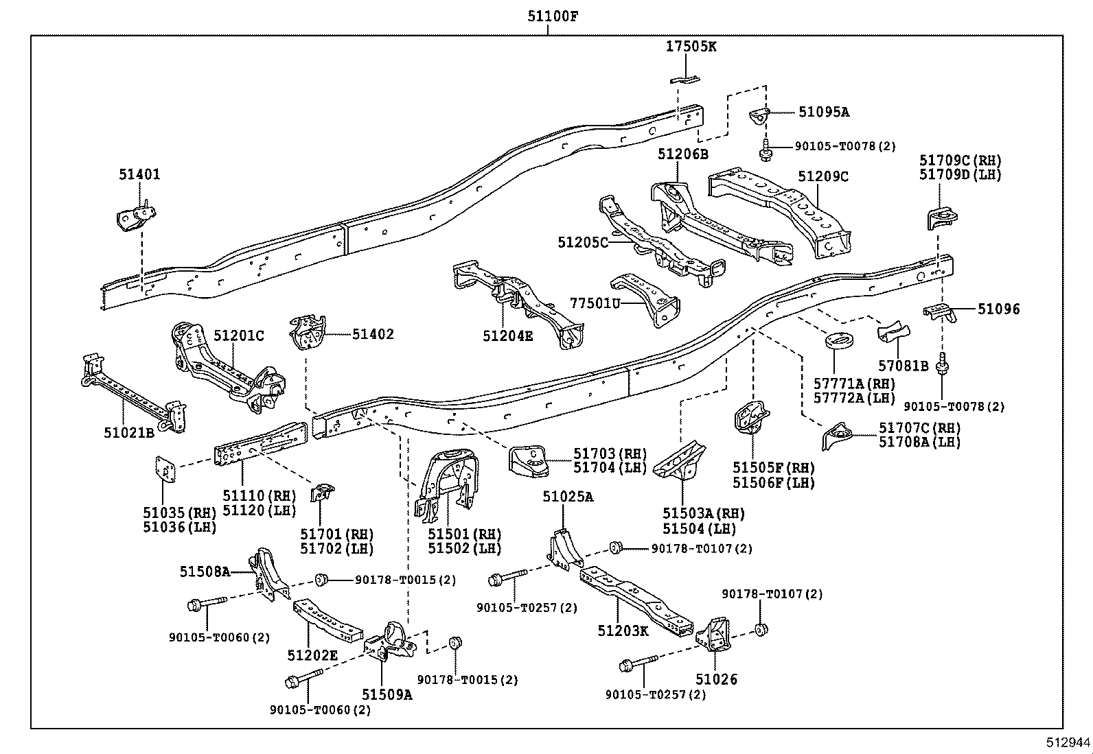 51021-KK020 CROSSMEMBER SUB-ASSY, FRAME AUXILIARY product image