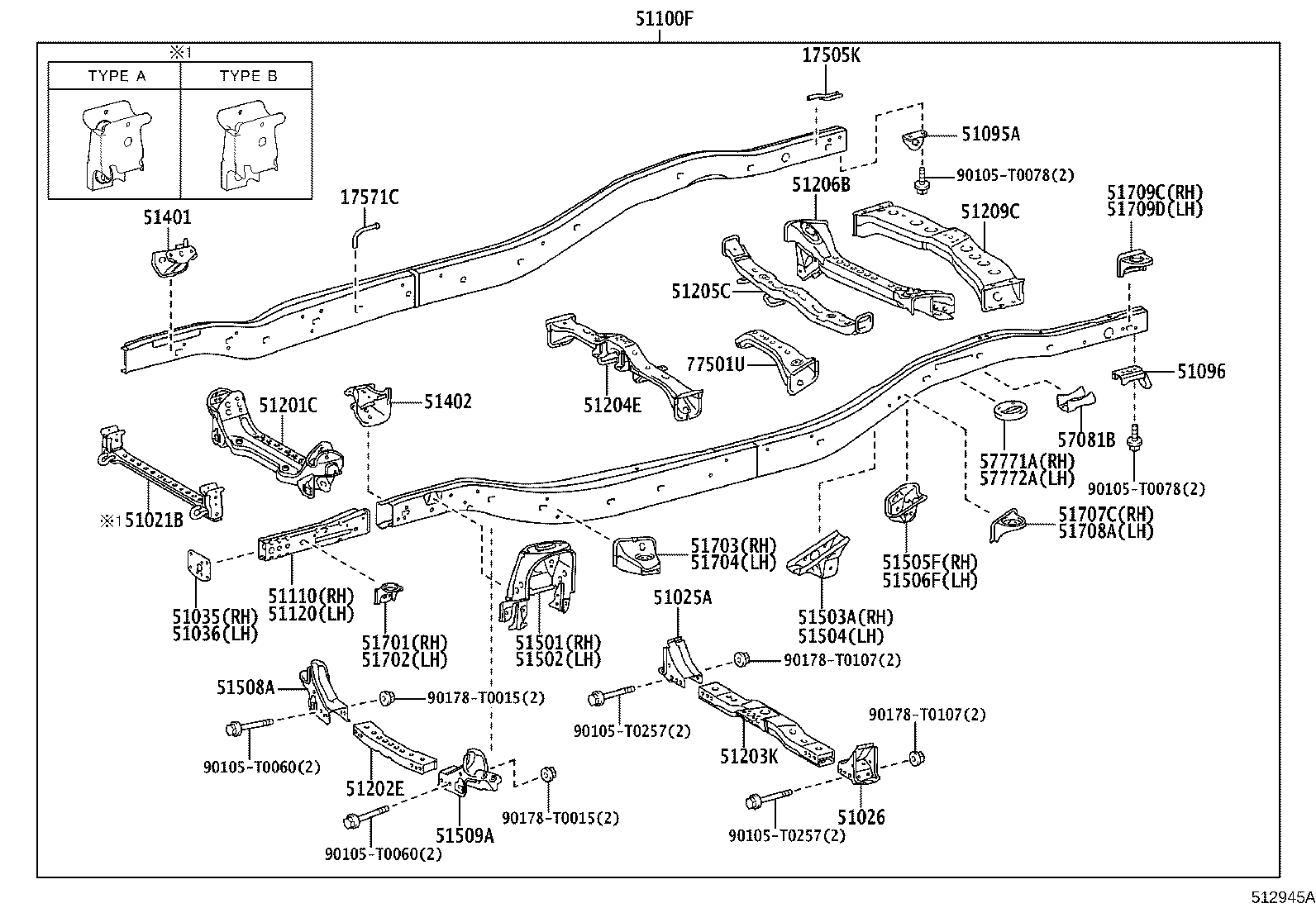 51021-KK020 CROSSMEMBER SUB-ASSY, FRAME AUXILIARY product image