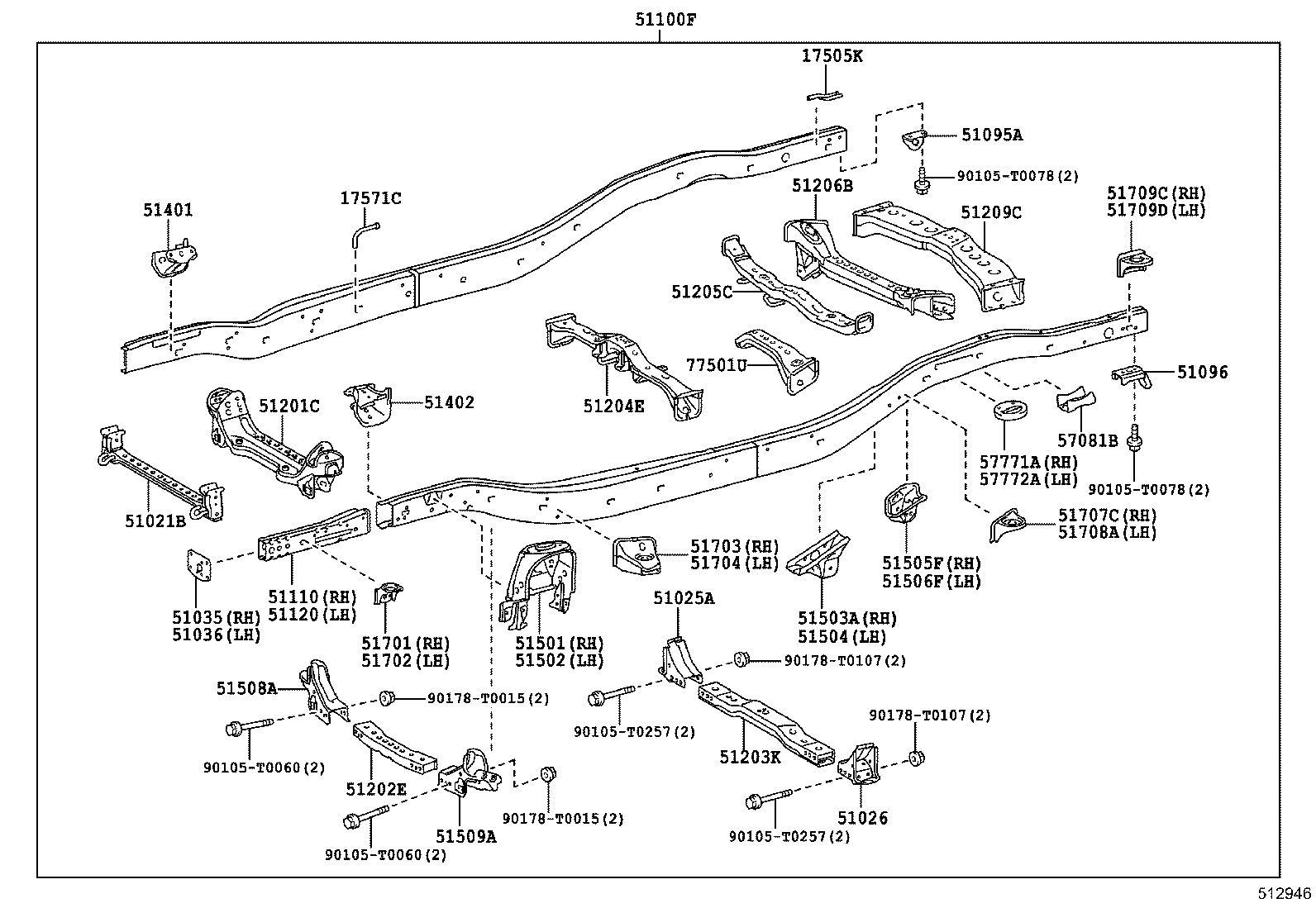 51021-KK020 CROSSMEMBER SUB-ASSY, FRAME AUXILIARY product image