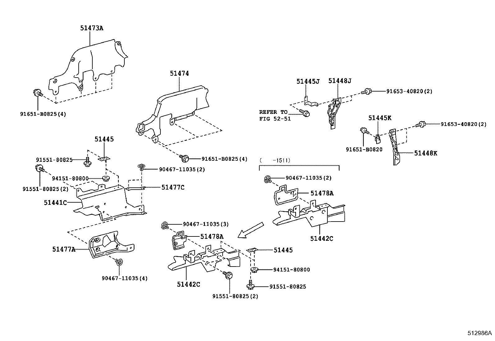 51478-37210 SILENCER, ENGINE UNDER COVER, LH product image