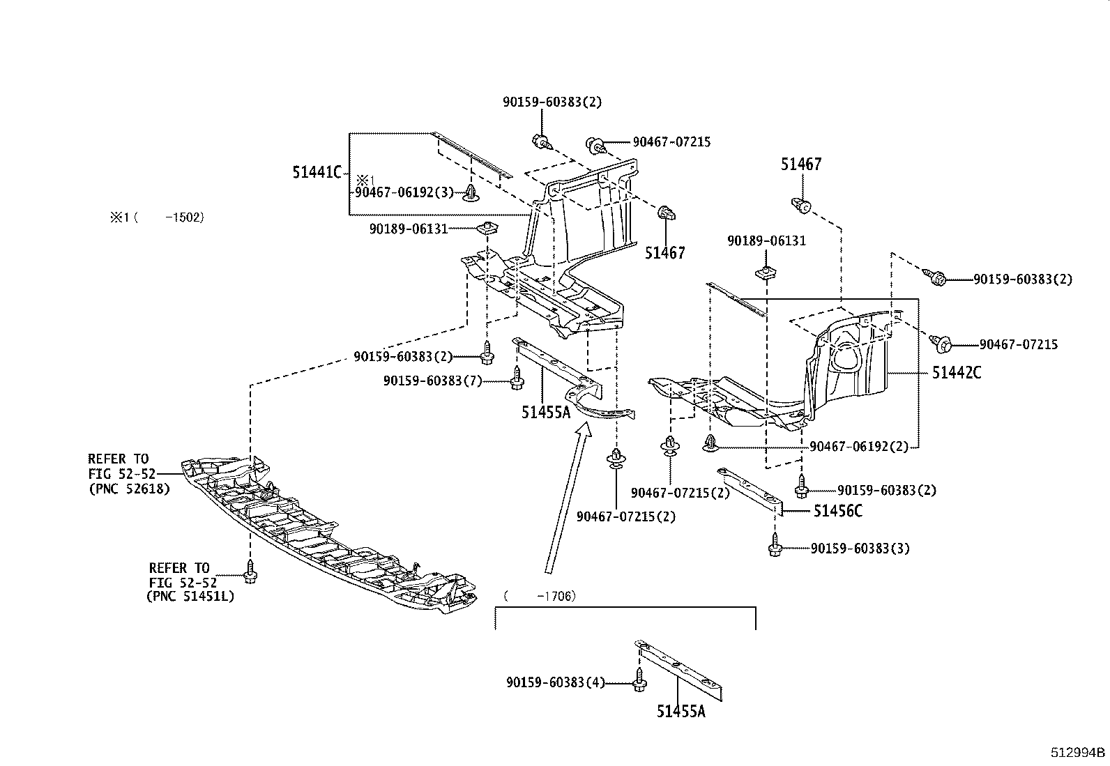 51442-28171 COVER, ENGINE UNDER, LH product image
