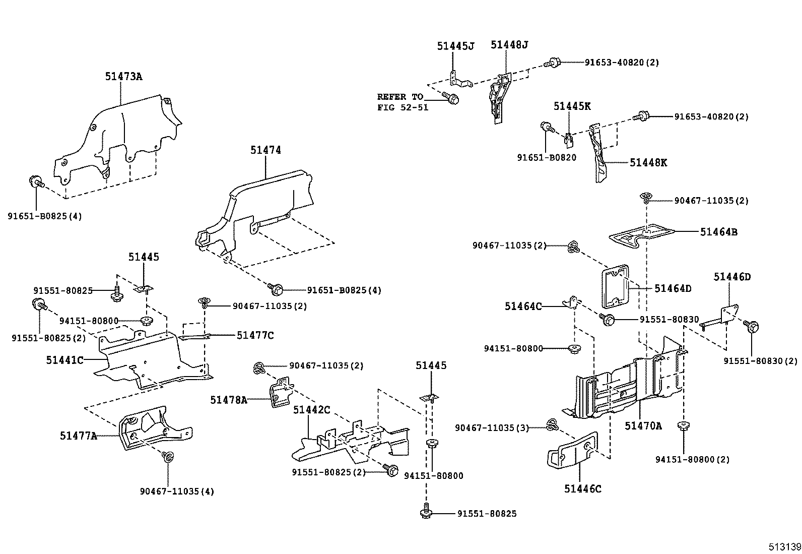 51478-37210 SILENCER, ENGINE UNDER COVER, LH product image