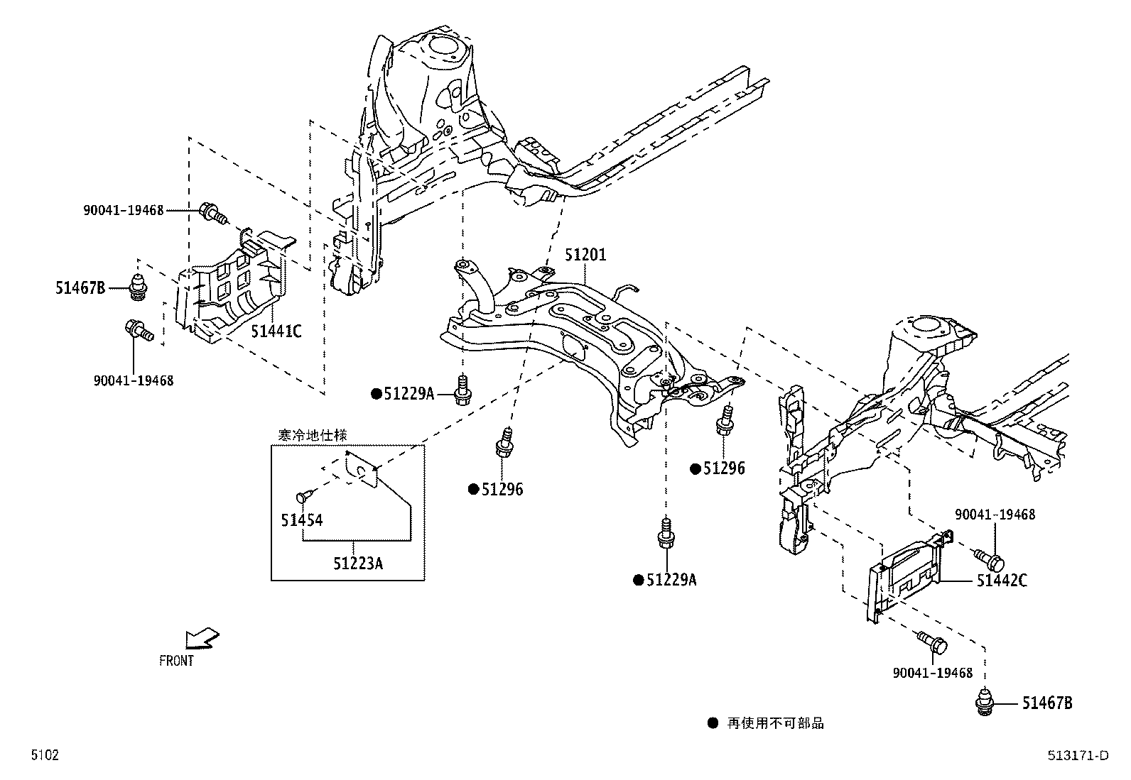 51201-B2100 CROSSMEMBER SUB-ASSY, FRONT SUSPENSION product image