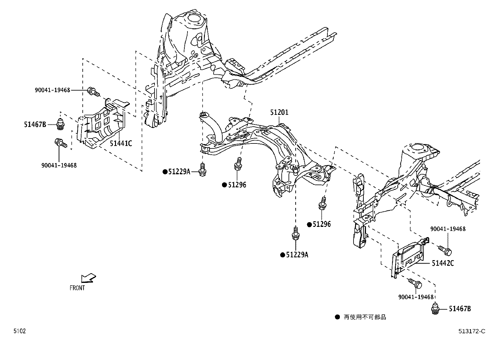 51201-B2100 CROSSMEMBER SUB-ASSY, FRONT SUSPENSION product image