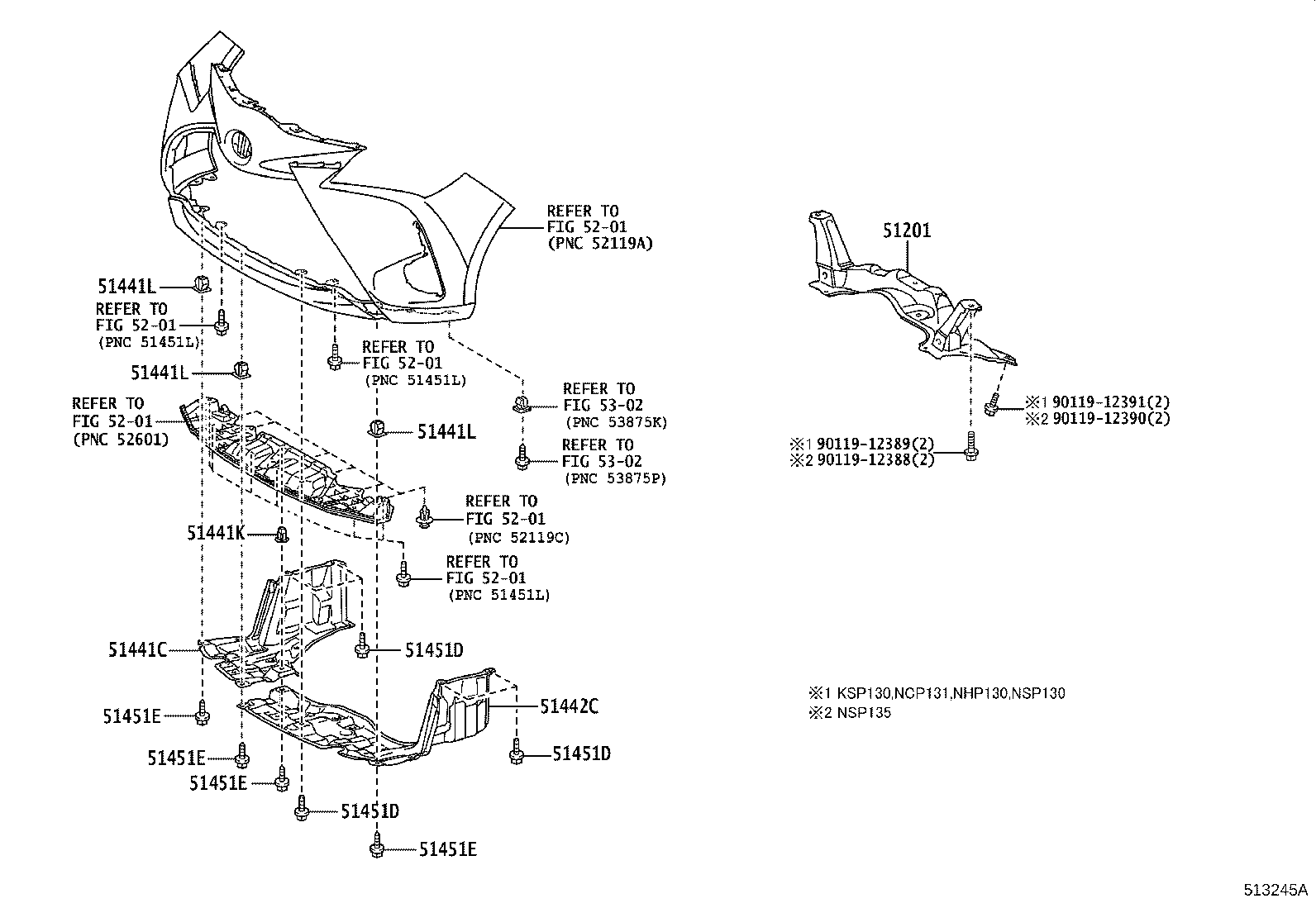 51442-52150 COVER, ENGINE UNDER, LH product image