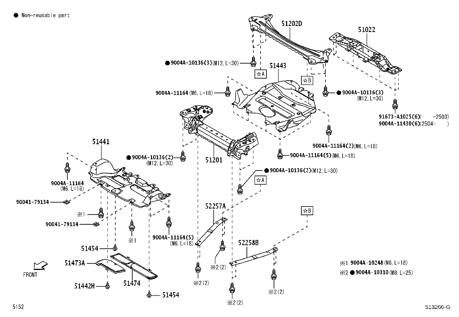 52257-BZ050 BRACE, FRONT SUSPENSION MEMBER, REAR RH product image