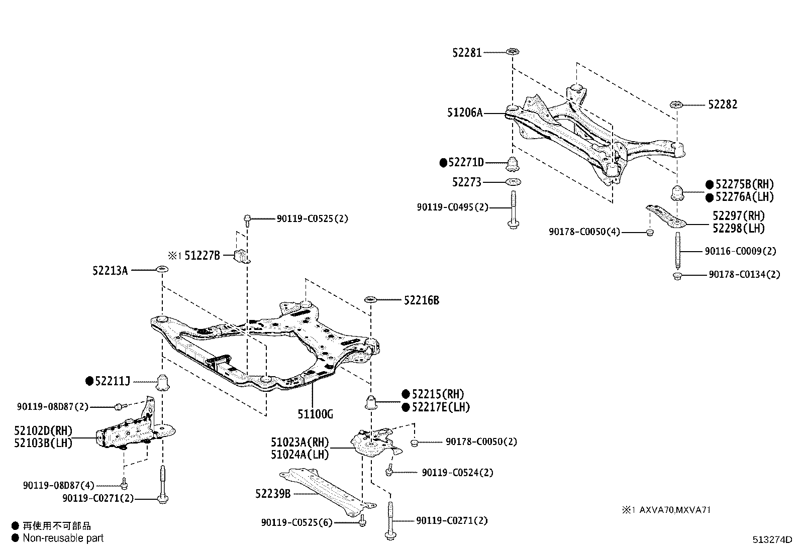 51023-06070 BRACKET SUB-ASSY, FRONT SUSPENSION MEMBER, RH product image