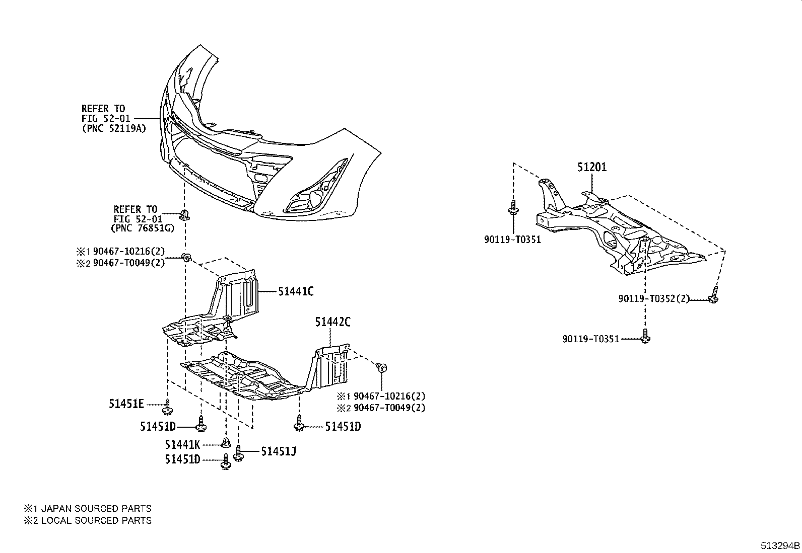 51441-0D370 COVER, ENGINE UNDER, RH product image