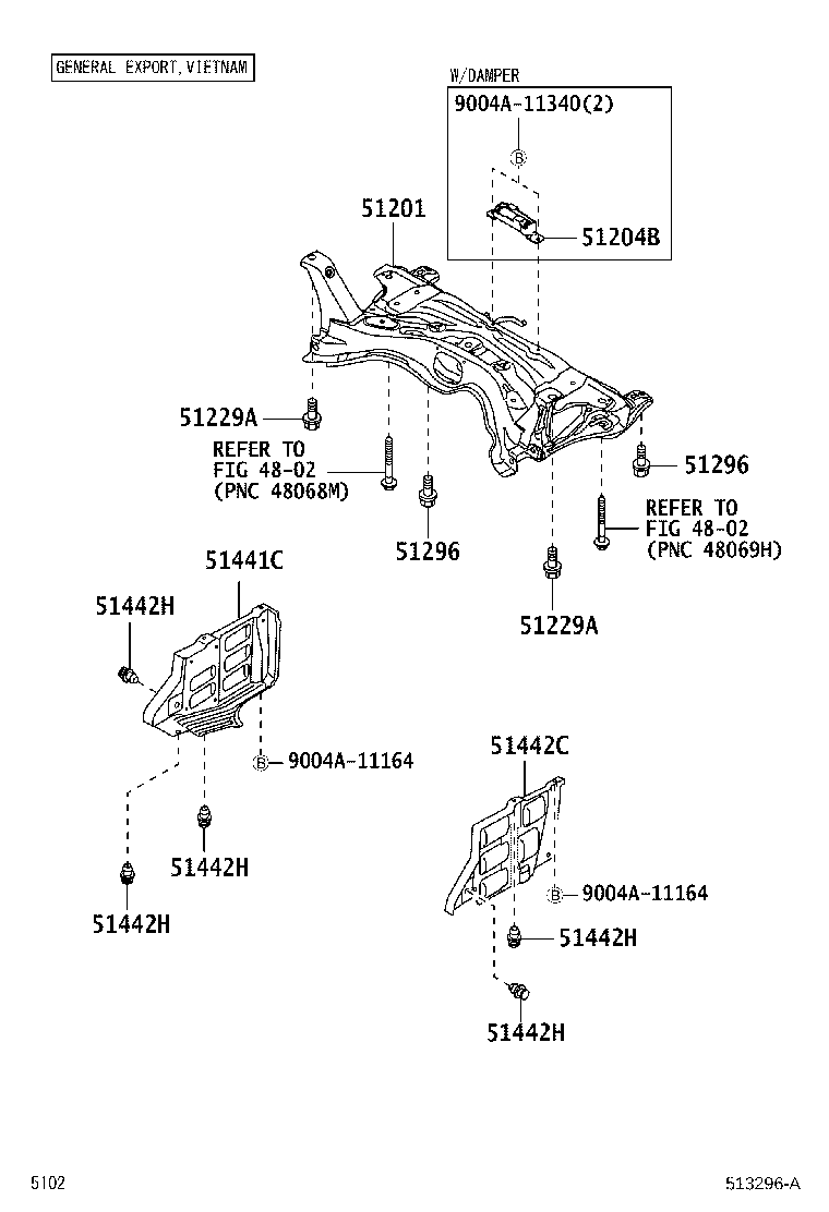 51408-BZ020 COVER, ENGINE UNDER, RH product image
