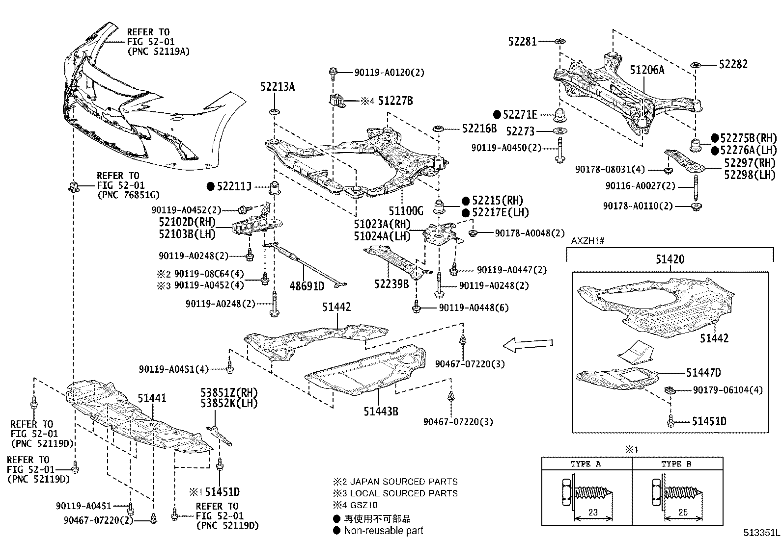 51023-06100 BRACKET SUB-ASSY, FRONT SUSPENSION MEMBER, RH product image