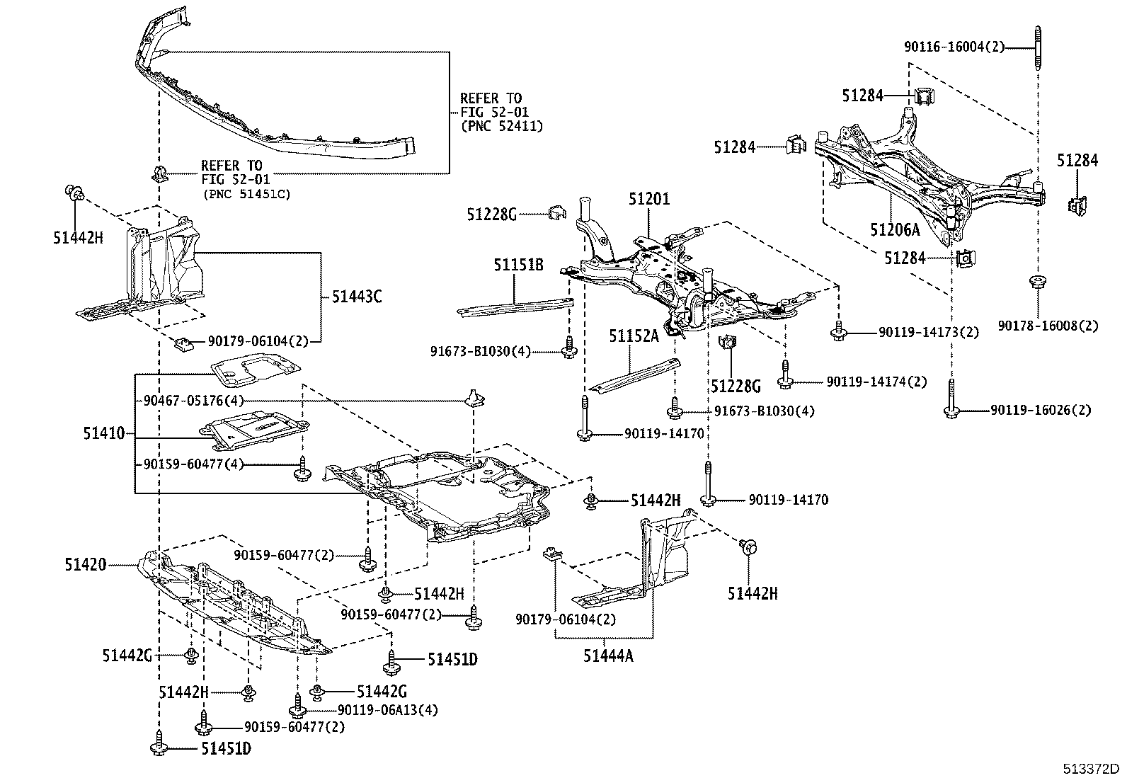 51206-76010 MEMBER SUB-ASSY, REAR SUSPENSION product image