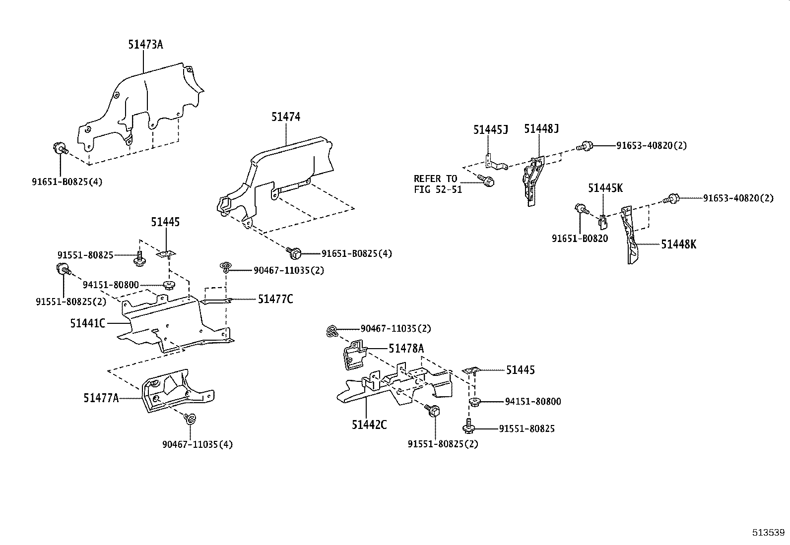 51478-37210 SILENCER, ENGINE UNDER COVER, LH product image
