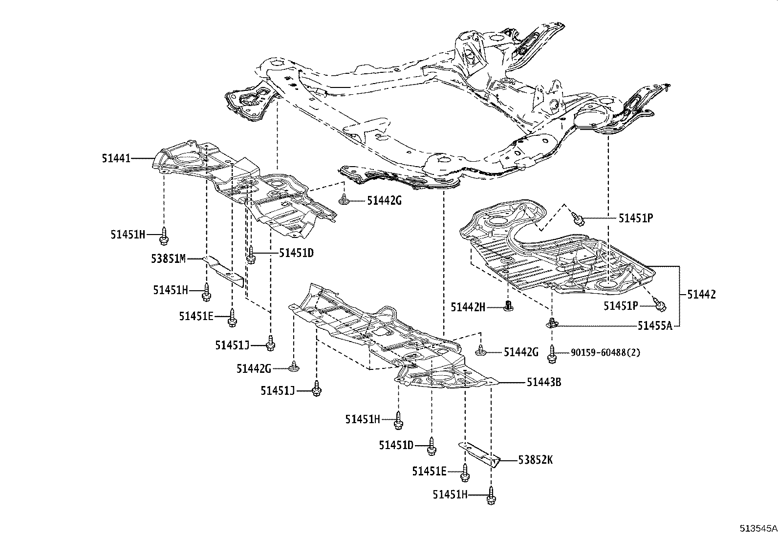 51035-48040 PLATE SUB-ASSY, FRAME SIDE RAIL, RH product image