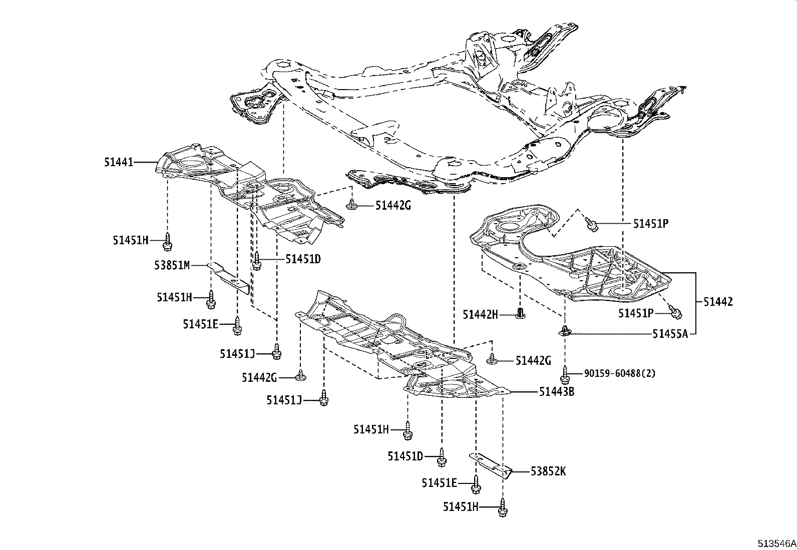 51035-48040 PLATE SUB-ASSY, FRAME SIDE RAIL, RH product image