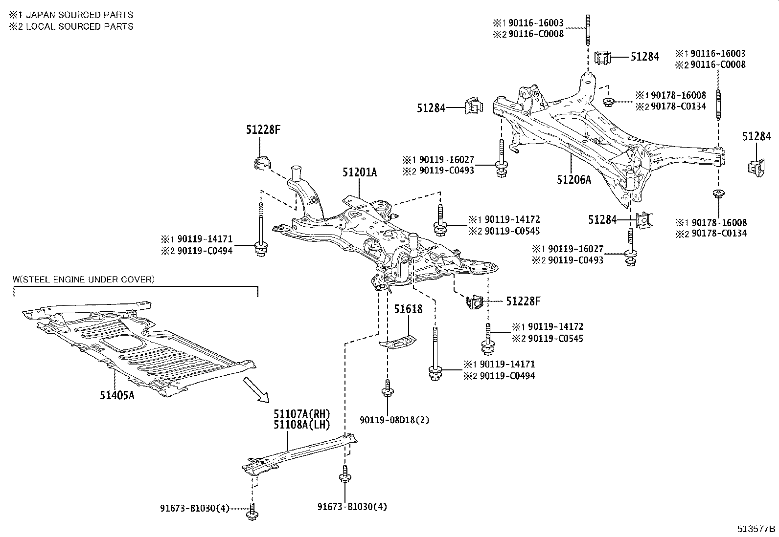 51405-02020 COVER SUB-ASSY, ENGINE UNDER, NO.1 product image