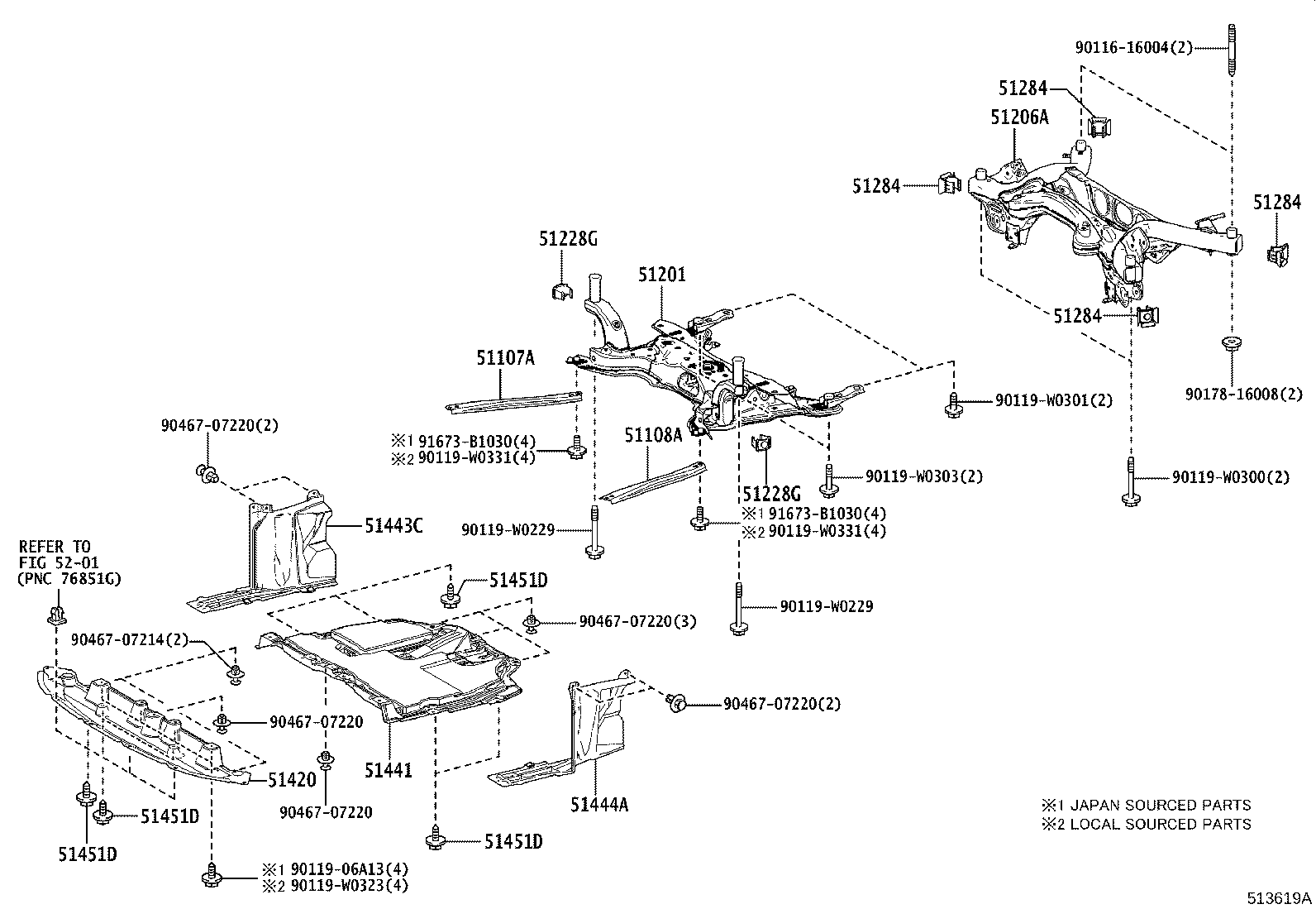 51206-F4011 MEMBER SUB-ASSY, REAR SUSPENSION product image
