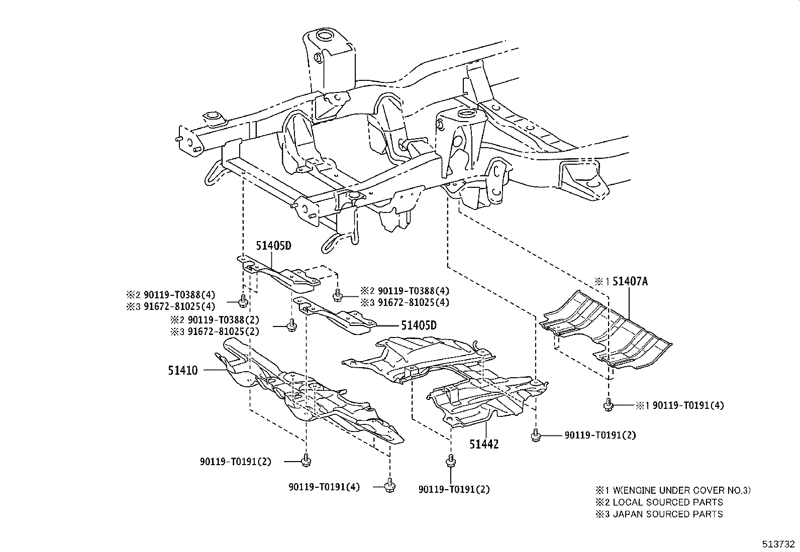 51420-KK010 COVER, ENGINE UNDER, NO.2 product image