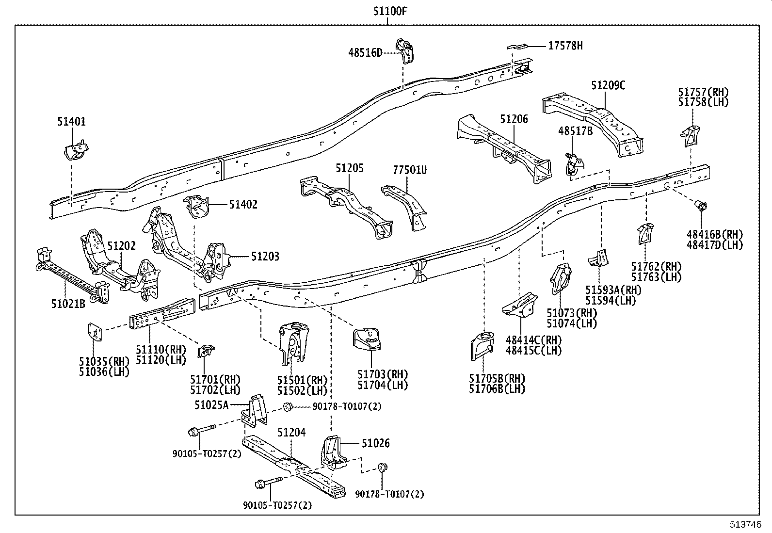 5103A-KK020 EXTENSION ASSY, SIDE RAIL, RH product image