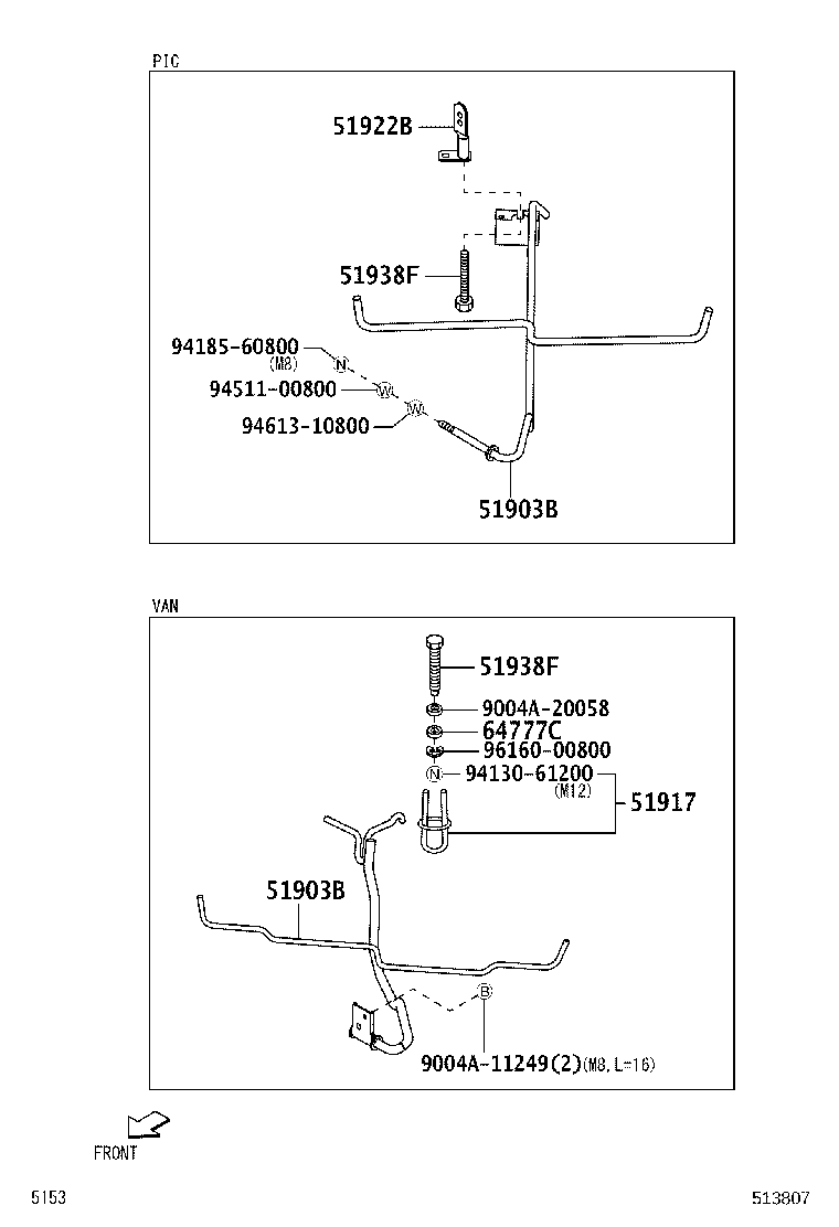 90041-01685 BOLT(FOR SPARE WHEEL CARRIER LOCK) product image