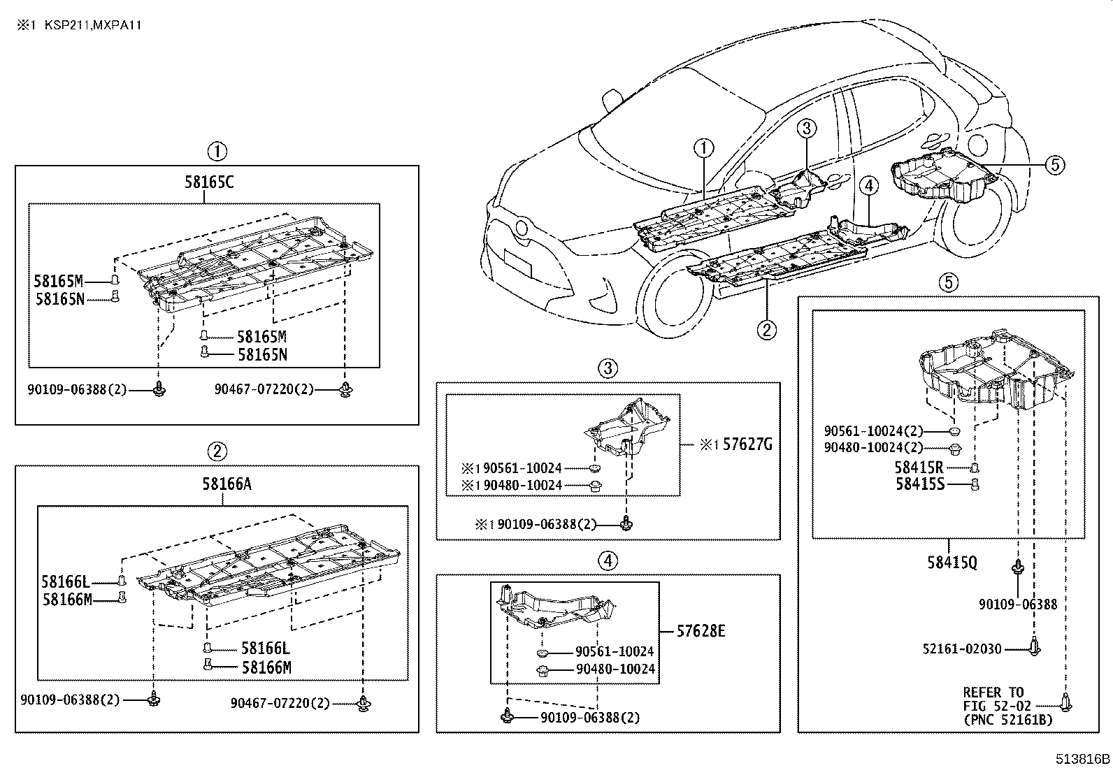 51442-K0050 COVER, ENGINE UNDER, LH product image