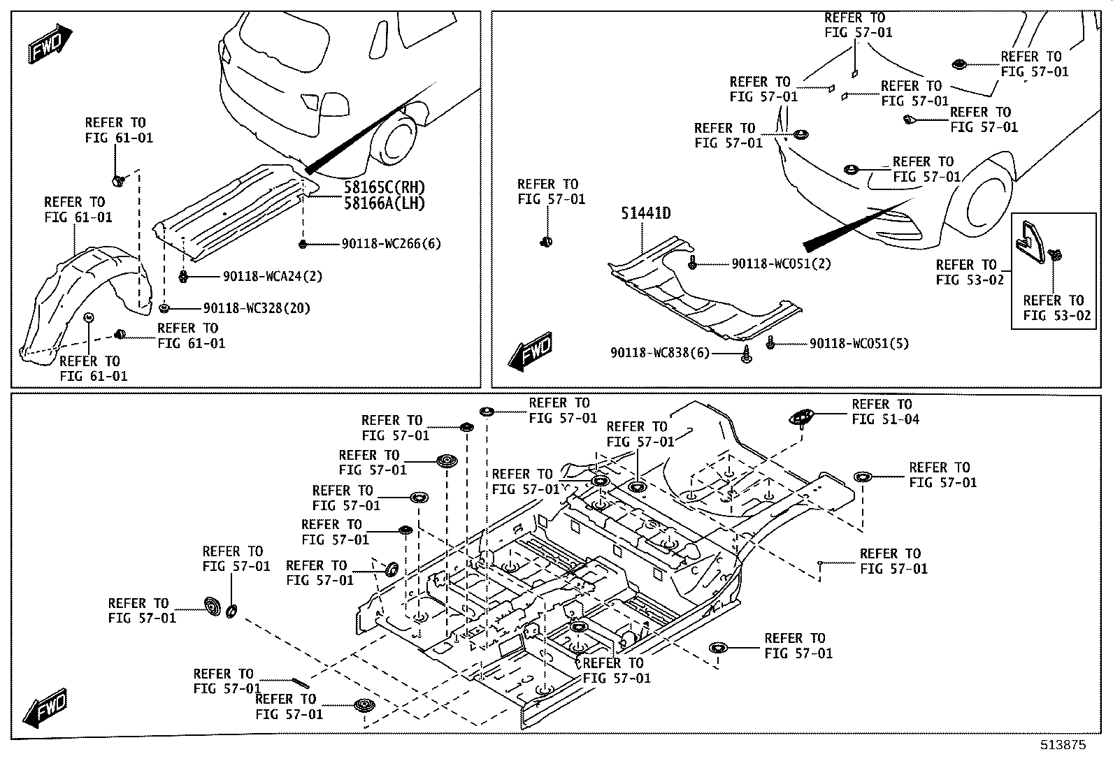 58165-WC001 COVER, FRONT FLOOR, RH product image